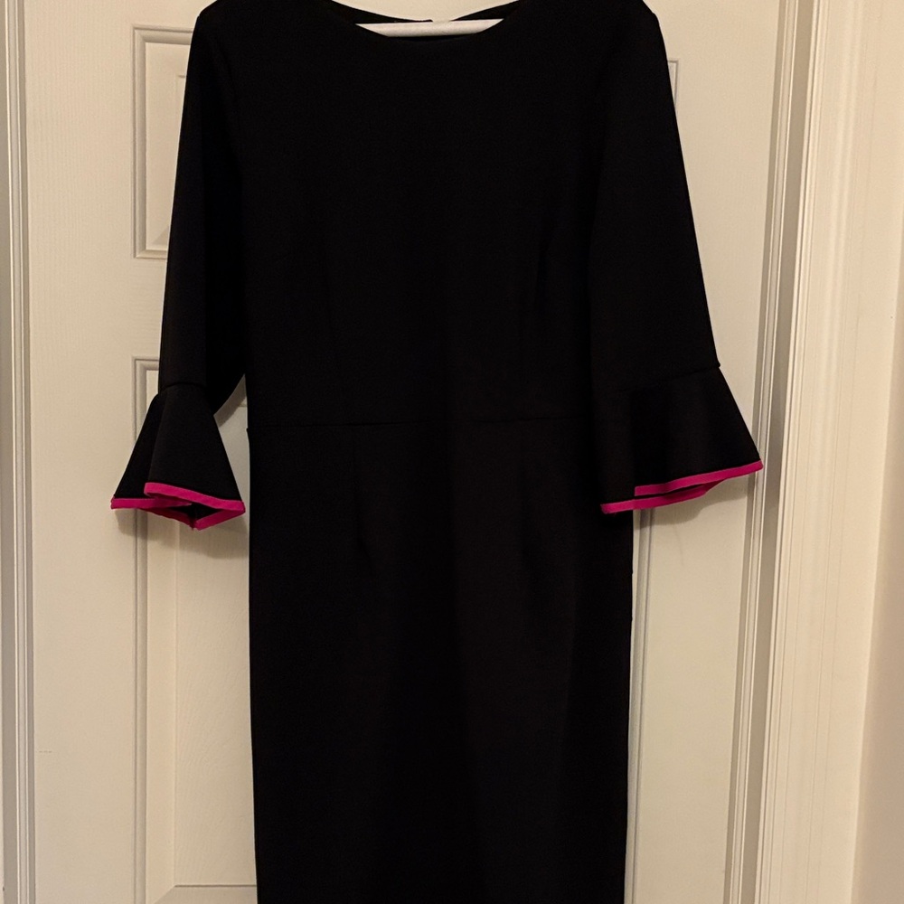 Elegant Black Dress with Pink Accents